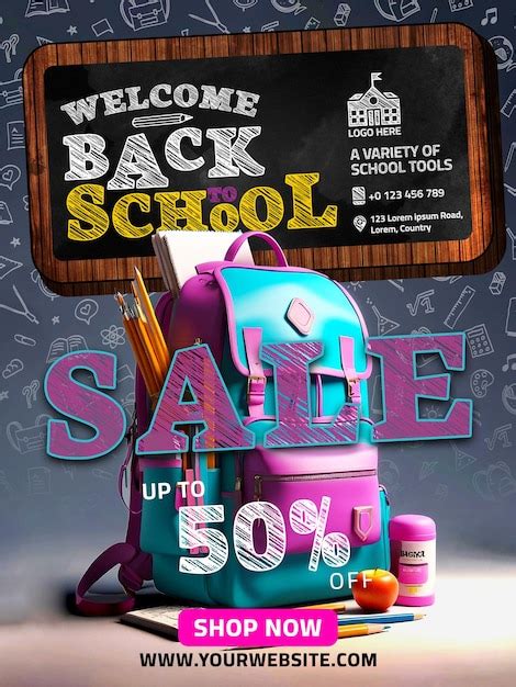 3d Welcome Back To School Social Media Post Welcome Back To School