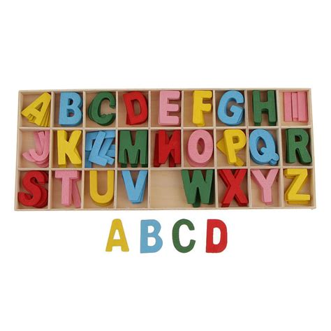 Pcs Alphabet En Bois Lettres En Bois Artisanal Avec Bac De Rangement