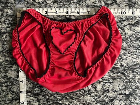 Vtg Fifi Bikini Panties Sz S Waist Red Embroidere Gem