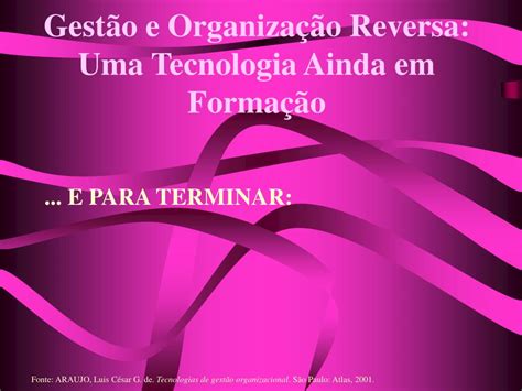 PPT TECNOLOGIAS DE GESTÃO ORGANIZACIONAL TGO PowerPoint