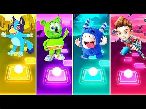 Bluey Vs Gummy Bear Vs Oddbods Vs Paw Patrol Tiles Hop Edm Rush