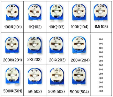 Pcs Potentiometer Trimpot Variable Resistor Adjustable Resistance Rp