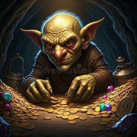 sneaky goblin counting stock illustrations  sneaky goblin counting