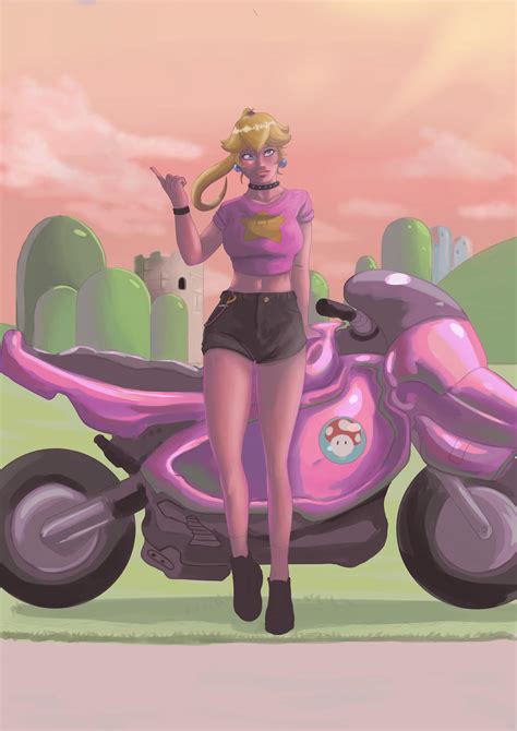 Princess Peach Biker Costume