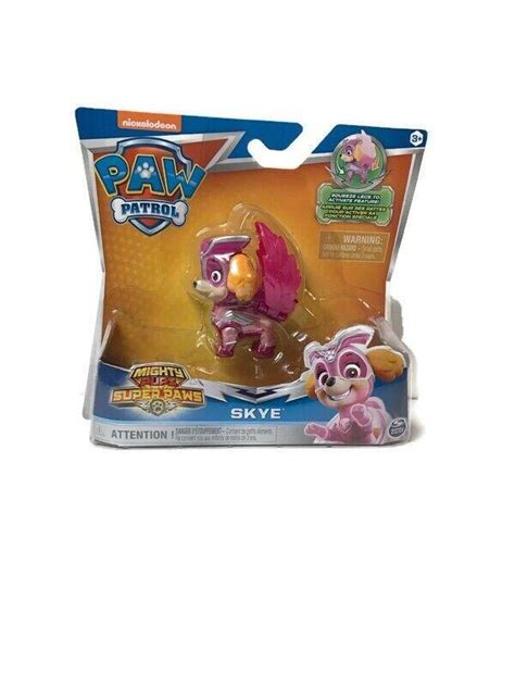 Paw Patrol Mighty Pups Skye Exclusive Figure (Light Up Badge and Paws ...