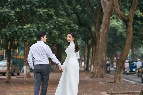 Hot girl Thanh Thảo đẹp dịu dàng trong bộ ảnh cưới đậm chất thu Hà Nội