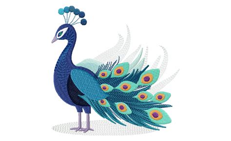 Elegant Peacock Stitched Embroidery Design – Daily Embroidery