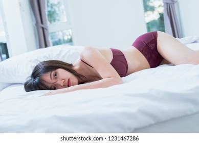 Sexy Asian Woman Lingerie Lying On Stock Photo 1231467286 Shutterstock