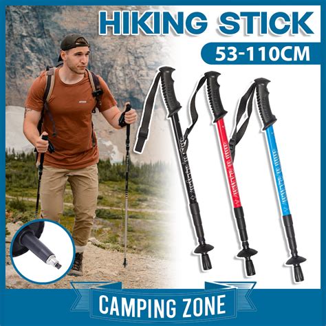 Hiking Stick Light Weight Trekking Pole Anti-Shock Adjustable Aluminium