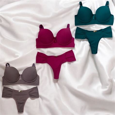 Kit Conjuntos Lingerie Poliamida Premium Calcinha Fio Duplo Shopee Brasil