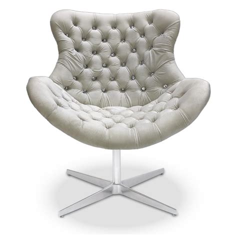 Poltrona Julia Nude Jolie Botões Brilho Giratória de Alumínio