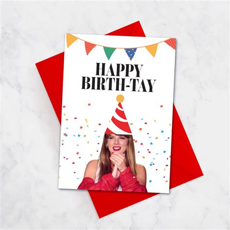 Happy Birth-tay Card Taylor Swift Themed Birthday Card Birthday Card