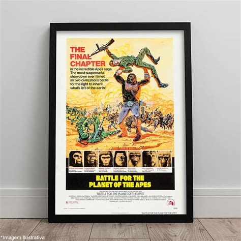 Batalha Do Planeta Dos Macacos - Quadro Batalha do Planeta dos Macacos Filme c/ Moldura A3 | Elo7