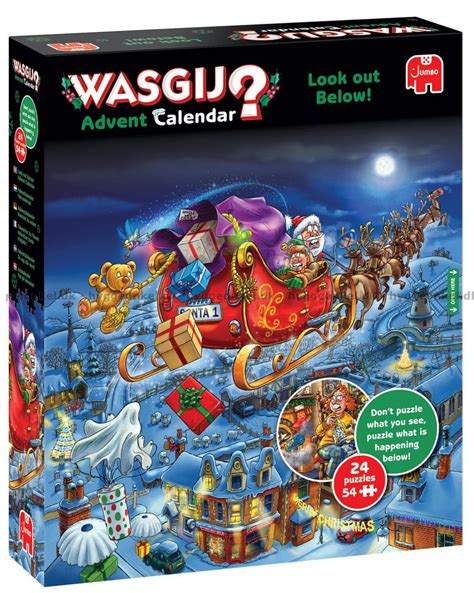 Wasgij Julekalender Pas på dernede 24x 54 brikker puslespil Jumbo