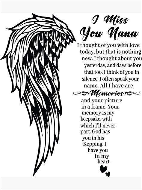 Memorial Svg I Miss You Nana Heart Svg Angel Wings Svg In Loving