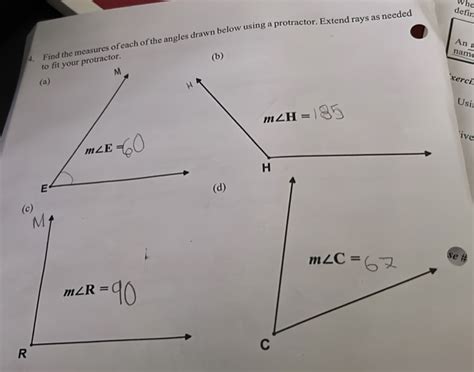 Whe Find The Measures Of Each Of The Angles Drawn Below Using A