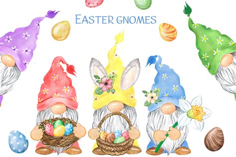 Easter Gnomes Spring Holiday Clipart Graphic By Sartprint Creative