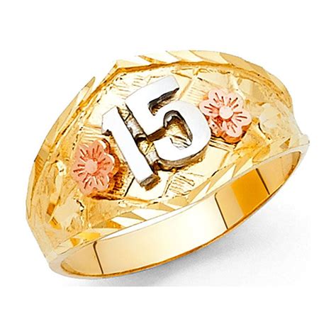 FB Jewels 14K Yellow White And Rose Three Color Gold Fifteen 15 Years