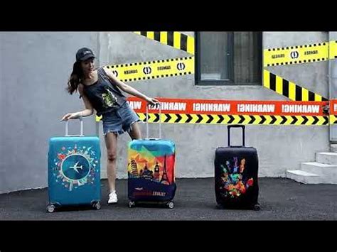 Защитный чехол для чемодана из плотной тянущейся ткани с оригинальными ...