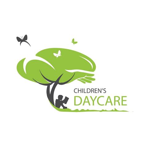 Premium Vector Childrens Daycare Center Logo Design With Butterfly