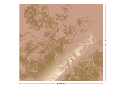 Kek Amsterdam Goud Behang Engraved Flowers Nude Deens