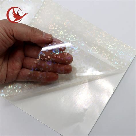 Self Adhesive Waterproof BOPP PVC Holographic Film Overlay Cold