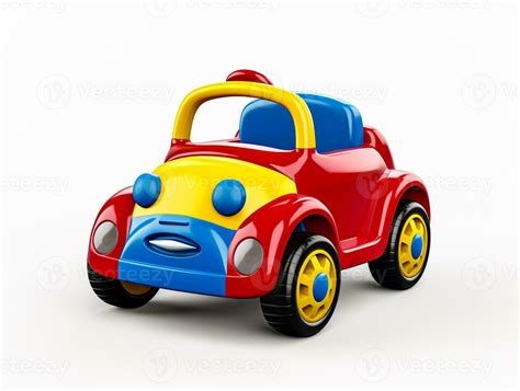 colorful toy car  white background generative ai  stock photo