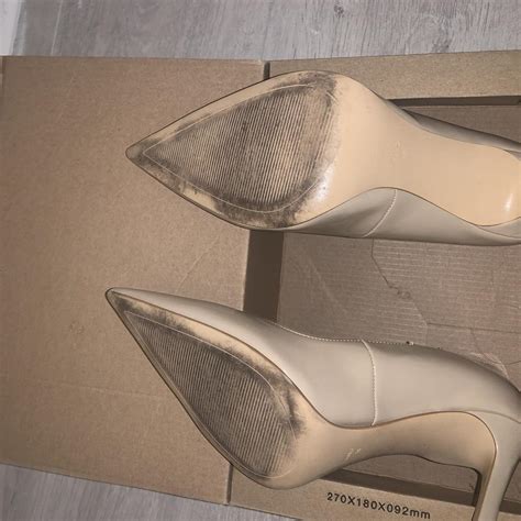 MANGO NUDE PATENT HEELS SIZE 5 UK FAIRLY WORN Depop
