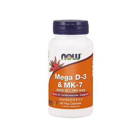 ⚡ Mega D3 i K2 MK-7 - 60vcaps.- Witaminy D3 i K2 - NOW - Cena ...