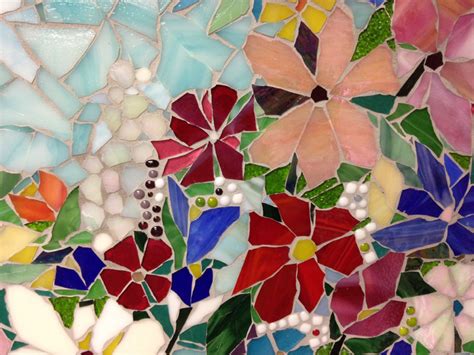 Floral Mosaic Kitchen Backsplash Designer Glass Mosaics