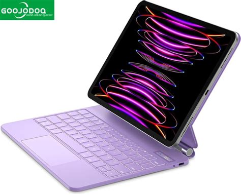 Promo Goojodoq Th Gen Magic Keyboard For Ipad Purple Edition