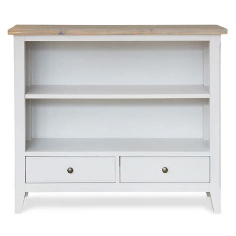 Grey Wood Low Bookcase Signature Store