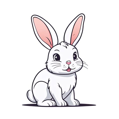 Desenho Do Coelho Branco - ai gerado fofa branco Coelho desenho animado ilustração para crianças ...