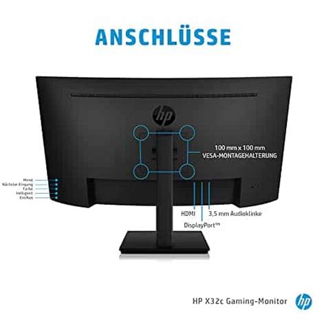 HP X32c Gaming Monitor - 32 Zoll FHD Bildschirm, VA 1500R Curved ...