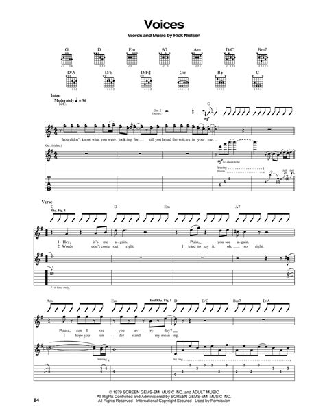 Voices by Cheap Trick - Guitar Tab - Guitar Instructor