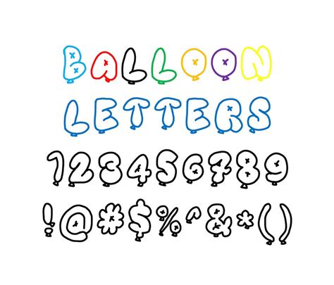 Balloon Font Text Letters for Word Cricut Photoshop - Etsy