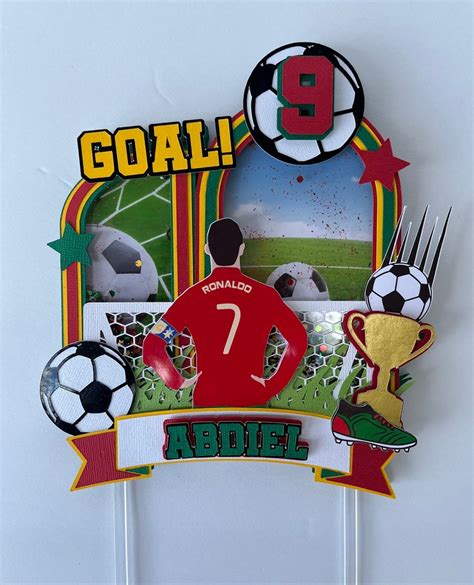 Soccer Cake Topper Cristiano Ronaldo Cake Topper Futbol Cake Etsy