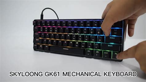 Skyloong 61 Keys 60 Wired Mechanical Gaming Keyboard Rgb Hot Sell Original Usb Usb Type C Abs