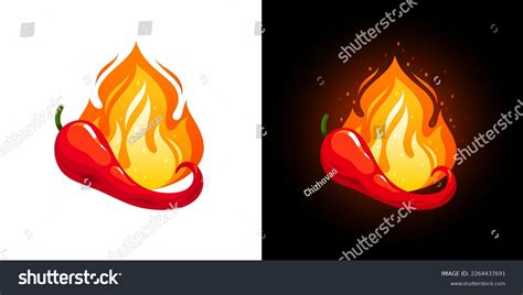 Hot Chili Pepper Fire Red Spicy Stock Vector Royalty Free 2264437691 Shutterstock