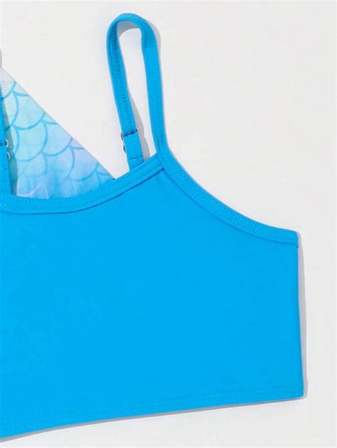 Bañador bikini con escama de pescado con kimono Little Scarlett