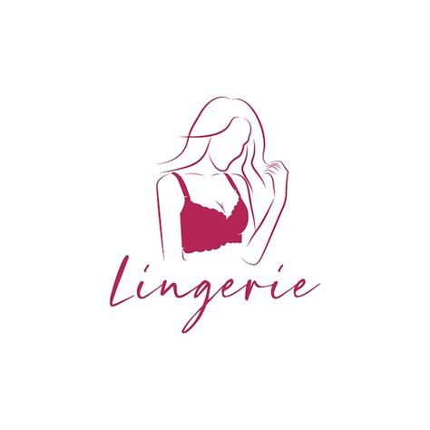 Modelo de ilustração vetorial de logotipo de sutiã de lingerie feminina Vetor Premium