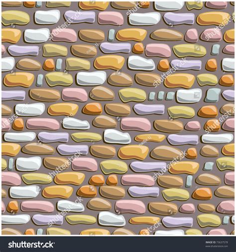 Cartoon Style Seamless Texture Bricks Stock Vector (Royalty Free) 73637578