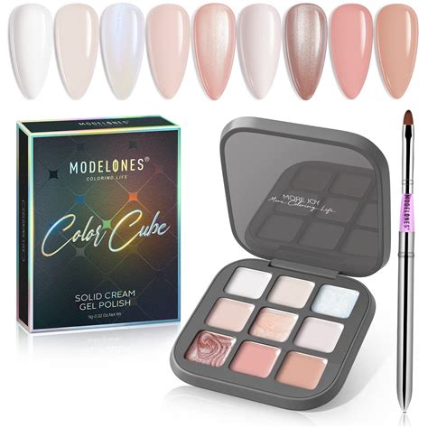 Amazon Modelones Gel Nail Polish Set Colors Neutral Nude Pink Solid Gel Polish White