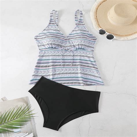 Generic Plus Size Swimsuit For Women 2025 Color Striped Spaghetti Straps Triangle Beach Hot