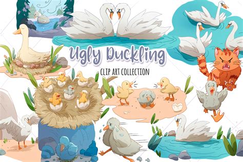 Ugly Duckling Clip Art Collection By Keepin' It Kawaii | TheHungryJPEG