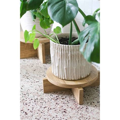 Jual Tatakan Pot Lingkaran Bulat Kayu Jati Belanda Standing Planter