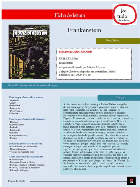 Ampliação Da Compreensão Sobre Temas Específicos Em Frankenstein - Análise de "Frankenstein" em Quadrinhos | PDF | Frankenstein | Amor