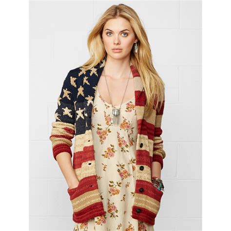 Denim Supply Ralph Lauren American Flag Shawl Cardigan In Blue Lyst