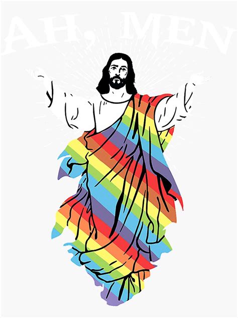 Mb Ah Lgbt Gay Pride Jesus Rainbow Sticker For Sale By YesterDayCheck Redbubble