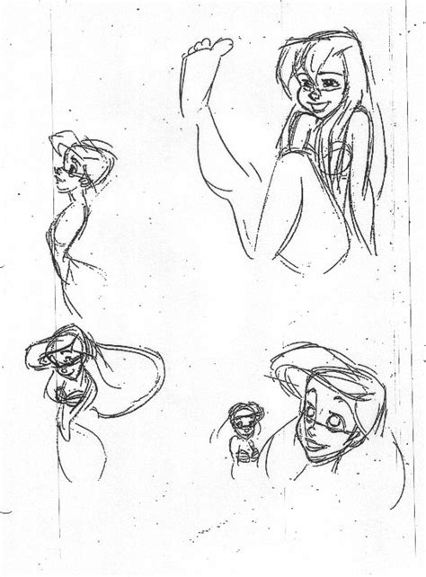 Walt Disney Sketches - Princess Ariel - Walt Disney Characters Photo (27044247) - Fanpop